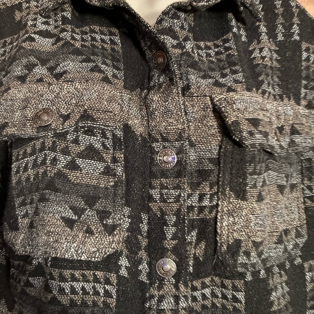 Bbj Black And Gray Patterned Jacket Small - image 2